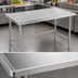 Thumbnail image #3 for Advance Tabco 84-Inch x 36-Inch 14-Gauge 304 Stainless Steel Flat Top Work Table with Open Base and Non-Drip Edge