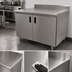 Thumbnail image #3 for Advance Tabco Special Value 60-Inch x 30-Inch Enclosed Stainless Steel Work Table with Cabinet Base, Hinged Doors, and 5-Inch Backsplash
