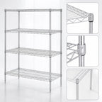 Thumbnail image #3 for Metro Super Erecta EZ1836BR-4 Stationary 4-Shelf Wire Shelving Unit, 36"W x 18"D x 74"H, Zinc Finish
