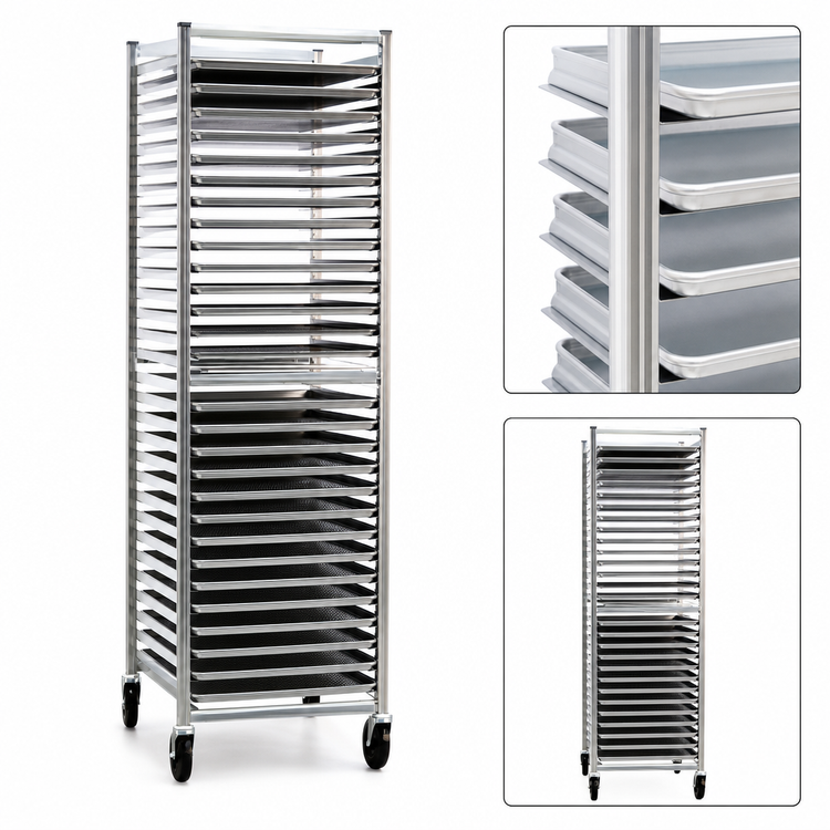 Product image #3 for New Age 6330 Full-Height Open-Sided Aluminum Bun Pan Rack, 30 18 x 26 Sheet Pan Capacity