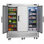Thumbnail image #3 for Everest Refrigeration EBRF3 3-Section Dual-Temperature Reach-In Refrigerator/Freezer Combo, Bottom-Mounted, Stainless Steel, 46/22 Cu. Ft.