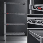 Thumbnail image #3 for Eagle Group Valu-Master A4-74-2448V 4-Tier Add-On Wire Shelving Unit, 48W x 24D x 74H, Pewter Gray Epoxy