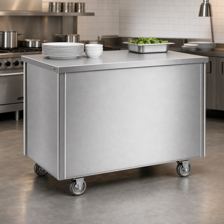 Product image #3 for Randell RAN ST-4 Mobile Modular Utility Worktop Serving Station with Enclosed Base, 48 Inch x 30 Inch