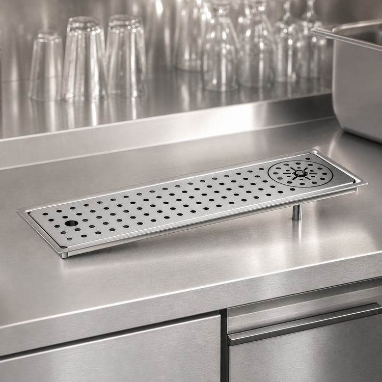 Product image #3 for Glastender 18-Inch Stainless Steel Drop-In Rinser Faucet Drain Tray