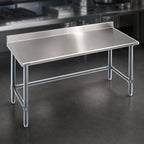 Thumbnail image #3 for Eagle Group Spec-Master T2460GTE-BS 60-Inch x 24-Inch 14-Gauge 300-Series Stainless Steel Work Table with 4-1/2-Inch Backsplash