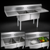 Thumbnail image #3 for John Boos E-Series 2-Compartment Sink with Left and Right Drainboards, 72 Inch