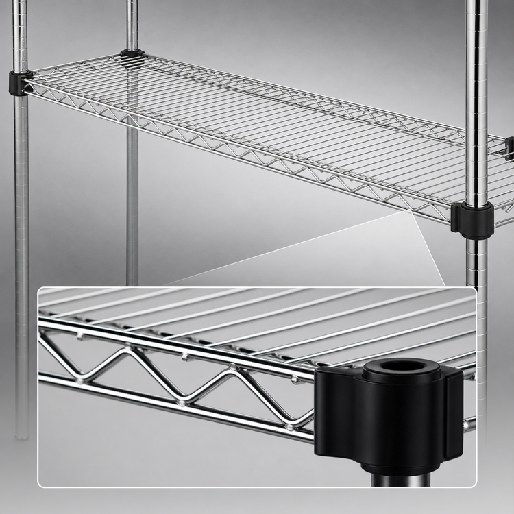 Product image #3 for Quad-Adjust 72-Inch x 21-Inch Chrome-Plated Commercial Wire Shelf
