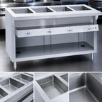 Thumbnail image #3 for Duke Manufacturing Thurmaduke E-3-DLSS Electric 3-Well Steamtable, Sealed Wells, Stainless Steel, Open Undershelf, Cutting Board