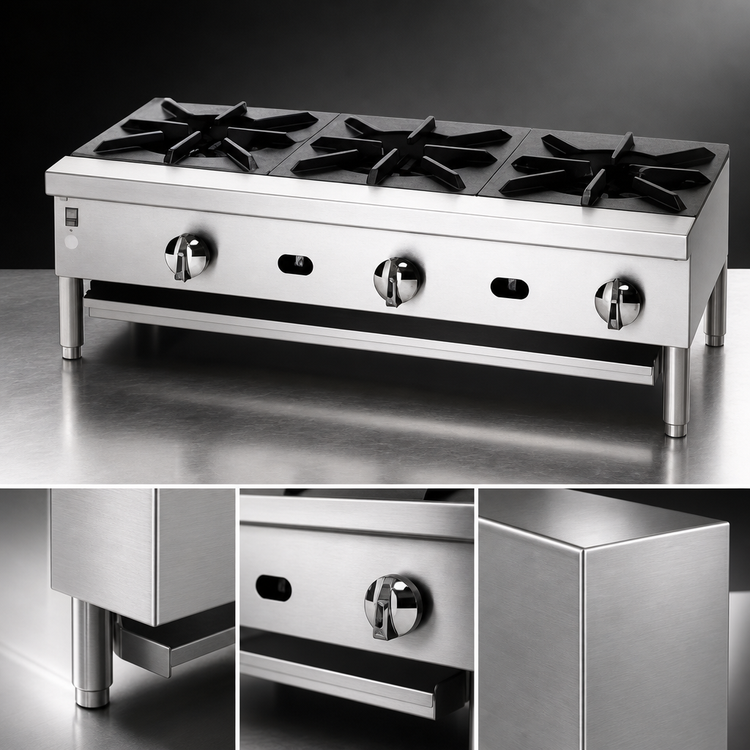 Product image #3 for Jade Range Supreme JHP-848 48-Inch 8-Burner Countertop Gas Hot Plate