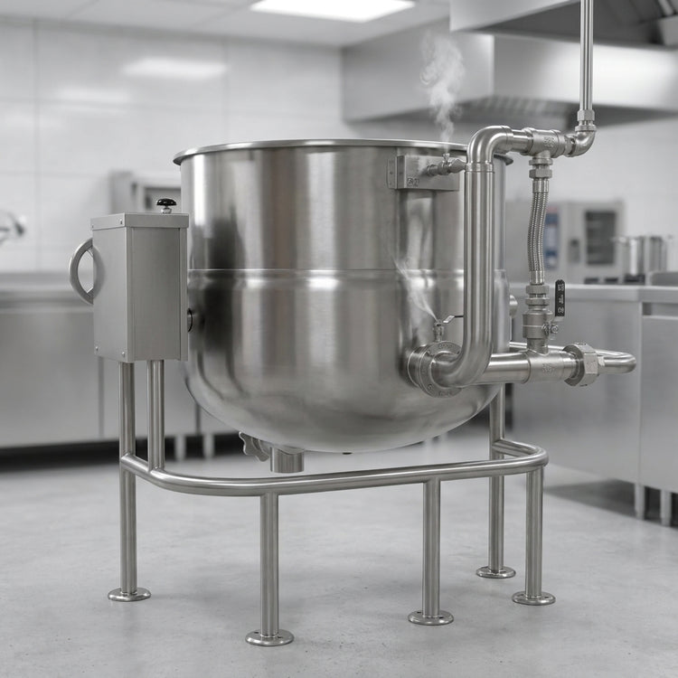 Product image #2 for Crown DLT-60 60 Gallon Direct Steam Tilting Kettle