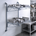 Thumbnail image #3 for Quantum Wall-Mounted Cantilever Double Shelf Wire Shelving Unit, 30 x 18 Inches, Gray Epoxy Finish