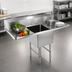 Thumbnail image #3 for John Boos B-Series 16-Gauge 1-Compartment Stainless Steel Sink with Left and Right Drainboards, 55-1/4 Inch Wide