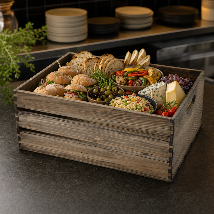 Product image #3 for Full-Size Rectangular Vintage Wood Serving Crate