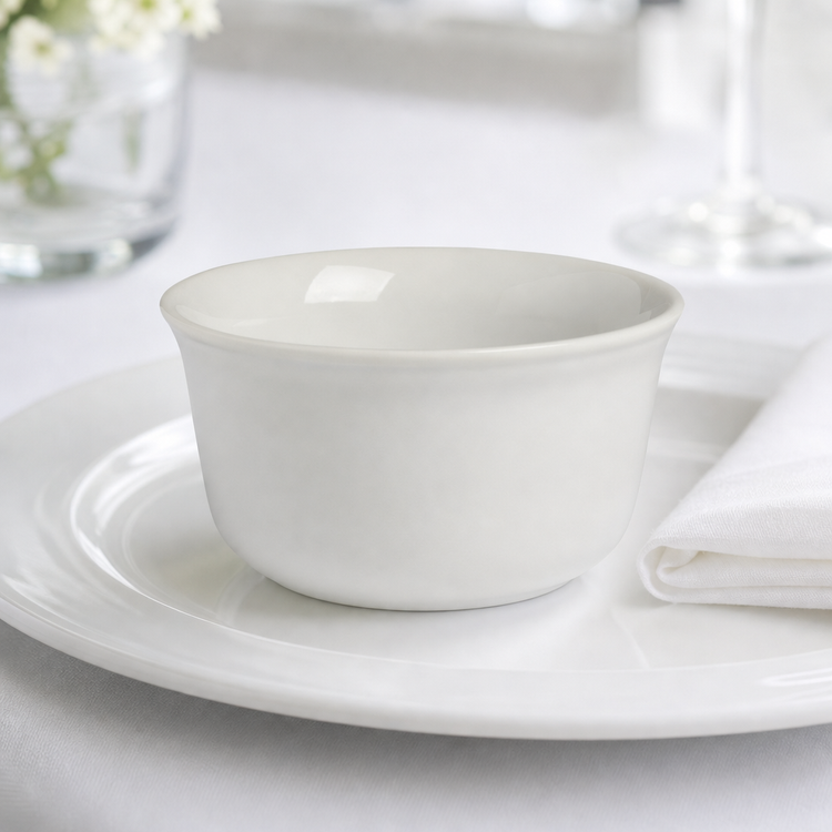 Product image #3 for Cambro Camwear Classic White Ceramic 9 oz Large Serving Bowl