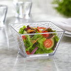Thumbnail image #3 for American Metalcraft Rain Collection CRGSQ53 Small Square Clear Styrene Bowl, 23 oz. Case of 8