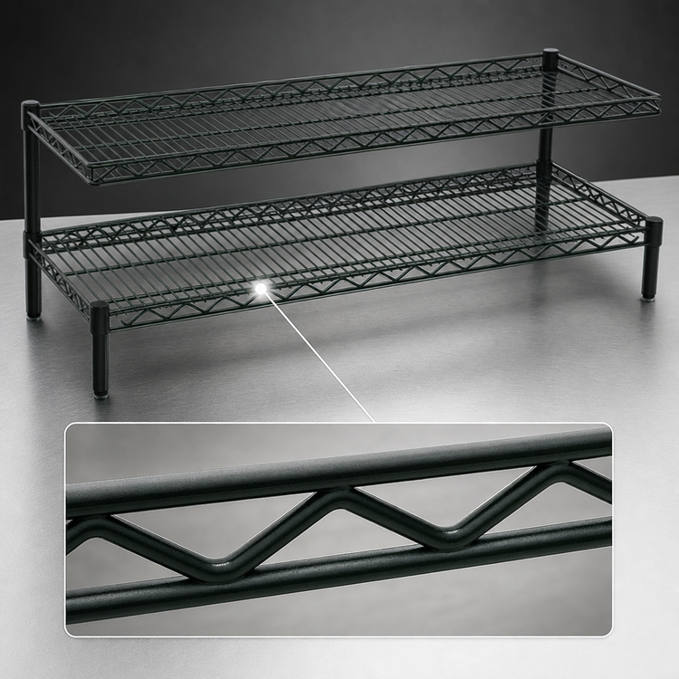 Product image #3 for Eagle QuadTruss 2-Tier Front Case Merchandise Cantilevered Wire Shelving Unit, 24 x 14 x 14 Inches