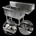 Thumbnail image #3 for John Boos Pro-Bowl 2-Compartment Stainless Steel Sink with Right Drainboard and 10-Inch Backsplash