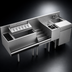 Thumbnail image #3 for Krowne Royal Series 78-Inch Stainless Steel Underbar Workstation with 24-Inch Ice Bin, 8-Inch Elixir Well, and Dump Sink