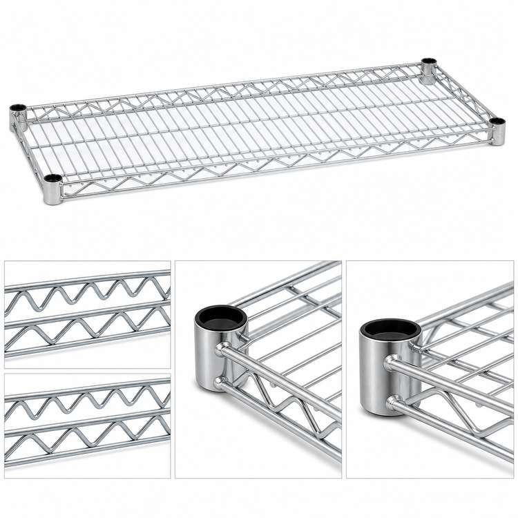 Product image #3 for Eagle Group QuadTruss 72-Inch W x 30-Inch D Chrome-Plated Wire Shelf, 600 lb. Capacity