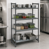 Thumbnail image #3 for Cambro Camshelving Basics Plus 4-Tier Stationary Starter Unit, 21 x 48 x 72 Inches, 3 Vented Shelves + 1 Solid Shelf, Brushed Graphite
