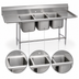 Thumbnail image #3 for Advance Tabco Regaline 3-Compartment Sink with Left and Right-Hand Drainboards, 20