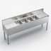 Thumbnail image #3 for Krowne Royal Series 84-Inch Four-Compartment Stainless Steel Underbar Sink Unit with Dual Drainboards