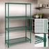 Thumbnail image #3 for Quantum 4-Shelf Wire Shelving Starter Kit, 60-Inch Wide, 86-Inch High, Green Epoxy Antimicrobial Finish