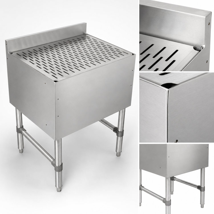 Product image #3 for John Boos Slim-Line Freestanding Underbar Drainboard, 30 x 18 x 32-1/2 Inches, Stainless Steel