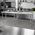 Thumbnail image #3 for Sapphire 108-Inch x 14-Inch 18-Gauge 430 Stainless Steel Open Base Work Table