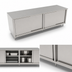 Thumbnail image #3 for John Boos Cabinet Base Enclosed Work Table with Sliding Doors, 96 x 36 Inch, 16 Gauge 300 Series Stainless Steel Top