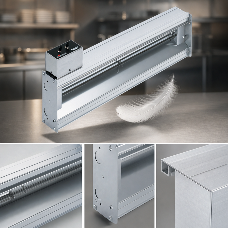 Product image #3 for Vollrath Cayenne 66 Inch Hard-Wired High-Wattage Strip Heat Lamp