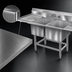 Thumbnail image #3 for Eagle Spec-Master FN Series Two-Compartment Coved Corner Sink with Right Drainboard, 14-Gauge Stainless Steel