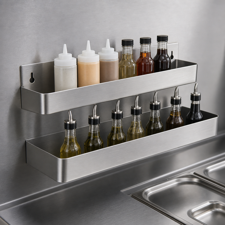 Product image #3 for BK Resources Double 30-Inch Stainless Steel Speed Rail with Keyhole Mounting