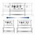 Thumbnail image #3 for Advance Tabco 96-Inch Adjustable Table-Mounted Stainless Steel Pot Rack with 9 Plated Hooks