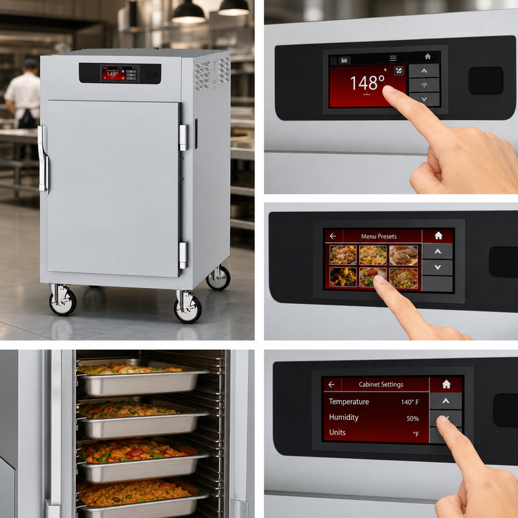Product image #3 for Metro C5 8 Series 1/2 Height Mobile Controlled Temperature Holding Cabinet, 8-Pan Capacity, Solid Doors, Lip Load Slides