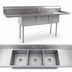 Thumbnail image #3 for Eagle Group BlendPort BPFE Series Economy Three-Compartment Sink with Dual Drainboards and 12-Inch Deep Bowls
