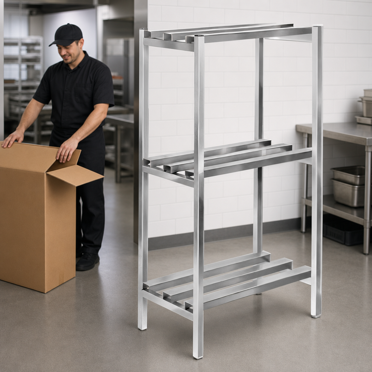 Product image #3 for Lifetime Tough Fully Assembled 3-Shelf Aluminum Channel-Style Dunnage Shelving, 72" W x 20" D x 64" H