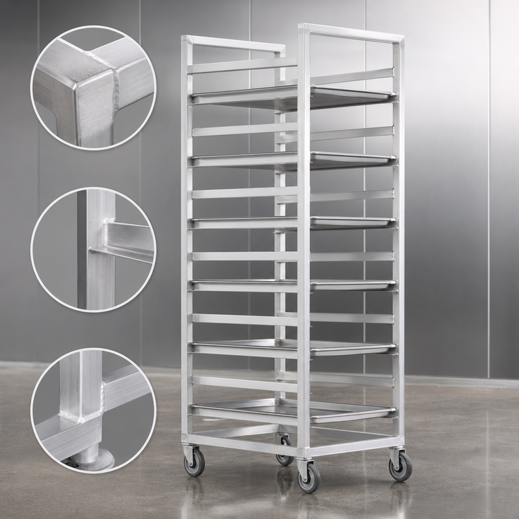 Product image #3 for Channel Manufacturing Standard Series Aluminum Cafeteria Tray Rack, Single Section, End Load, 18-Tray Capacity