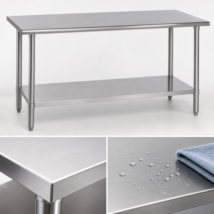 Product image #3 for Duke 30 x 30 Inch Stainless Steel Corner Work Table with Undershelf