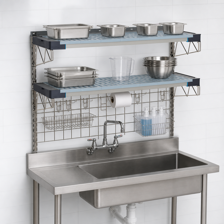 Product image #3 for Metro SmartWall Life Two-Shelf Wall-Mounted Sink Starter Kit