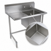 Thumbnail image #3 for John Boos Pro-Bowl Freestanding 1-Compartment Stainless Steel Sink with Left Drainboard and Backsplash, 40-3/16 Inch x 29-1/2 Inch