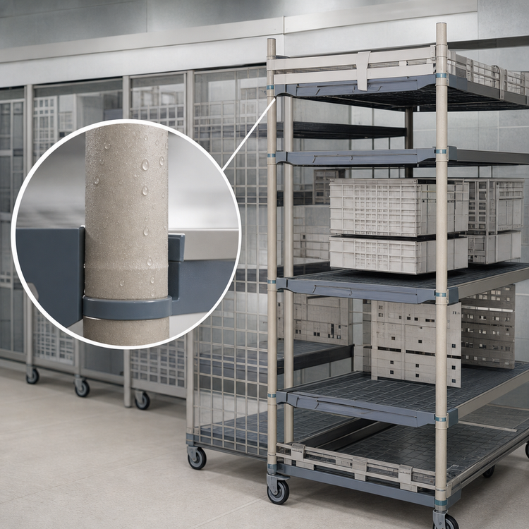 Product image #3 for Metro TOP-TRACK MetroMax Top-Track Stationary Intermediate Unit Kit, 18W x 86H, Polymer Posts