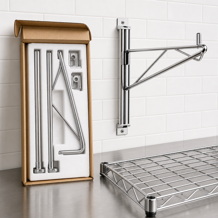 Product image #3 for Eagle Valu-Gard Prepackaged Adjustable Post Wire Wall Mount End Unit for 14-Inch Shelves
