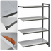 Thumbnail image #3 for Cambro Camshelving Basics Plus 4-Tier Solid Polymer Add-On Shelving Unit, 21 x 48 x 64 Inches, Brushed Graphite
