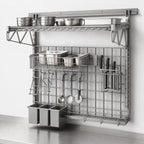 Thumbnail image #4 for Metro SWKIT-PIZZAPREPK4 Wall-Mounted Pizza Prep Station Starter Unit, 36 W x 20 D, Metroseal Gray Epoxy-Coated Finish, Microban Protection