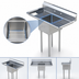 Thumbnail image #3 for Sapphire Manufacturing 1-Compartment Stainless Steel Sink with Left and Right Drainboards, 52-Inch Overall Width