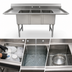 Thumbnail image #3 for Advance Tabco 3-Compartment Fabricated Sink with Left and Right Drainboards, 18 x 24 x 14 Inch Bowls