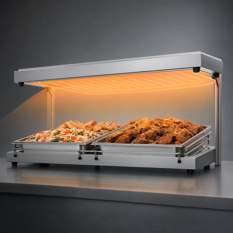 Product image #3 for Hatco Glo-Ray 48-Inch Freestanding Heated Shelf, 12-Inch Deep, Stainless Steel Top