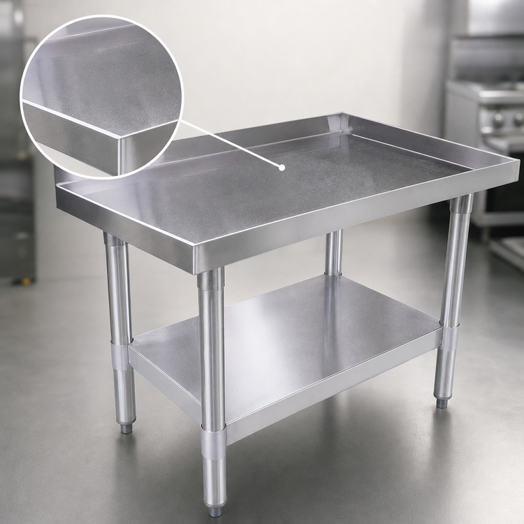 Product image #3 for Omcan Standard Series Stainless Steel Equipment Stand with Galvanized Undershelf, 72 x 30 x 24 Inches