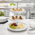 Thumbnail image #4 for American Metalcraft LFTTSW17 Round White Melamine Tiered Buffet Stand, 17-1/2-Inch High Case of 4